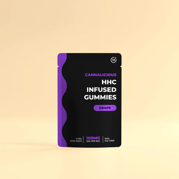 100mg HHC Infused Grape Gummies